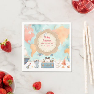 Onze Grootste Avontuur Roze Baby Shower Servet