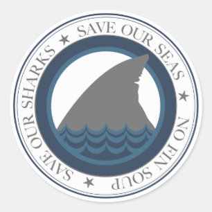 onze haaien redden ronde sticker