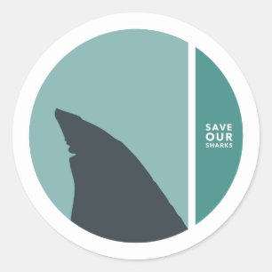 onze haaienkringen redden ronde sticker
