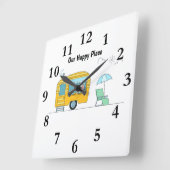 Onze Happy Place grote wandklok (Hoek)