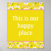 Onze Happy Place Retro Mod Flowers Poster (Voorkant)