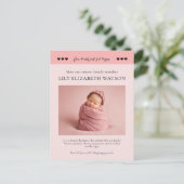 Onze harten werden groter, Baby Geboorteaankondigi Briefkaart (Staand voorkant)