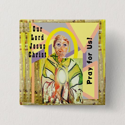 Onze Heer Jezus Christus Vierkante Button 5,1 Cm (Voorkant)
