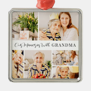 Onze herinneringen met oma Modern Foto Collage Metalen Ornament