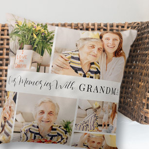Onze herinneringen met oma Modern Photo Collage Kussen