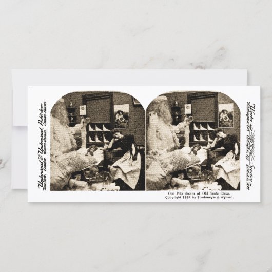 Onze huisdieren Droom van Oude Sinterklaas Stereov Feestdagenkaart (Voorkant)