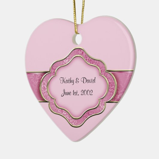 Onze huwelijksdag (Roos) Keramisch Ornament (Links)