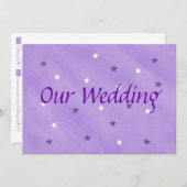 Onze huwelijksuitnodigingen, Paarse en witte sterr Kaart (Voorkant / Achterkant)
