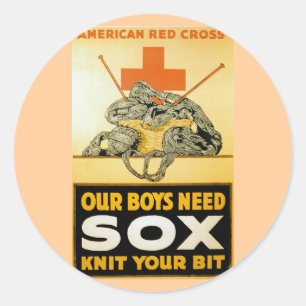 Onze jongens hebben een Sox ~ Knit je bit nodig Ronde Sticker