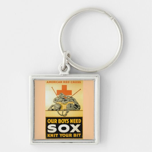 Onze jongens hebben een Sox ~ Knit je bit nodig Sleutelhanger (Voorkant)