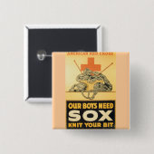 Onze jongens hebben Sox nodig Vierkante Button 5,1 Cm (Voorkant /achterkant)