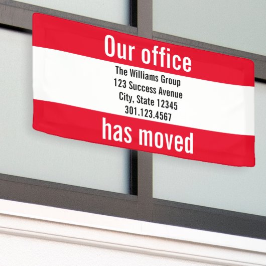 Onze Kantoor heeft de aankondiging rood en wit ver Spandoek (Buitenkant Gebouw)