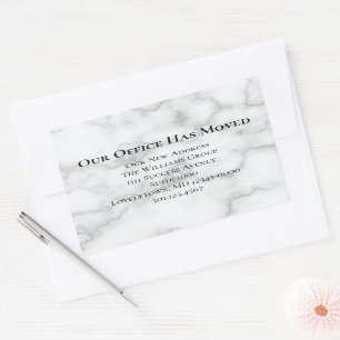 Onze Kantoor heeft Faux Marble aangekondigd Rechthoekige Sticker