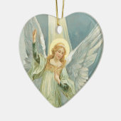 Onze kerstengel keramisch ornament (Links)