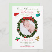 Onze Kerstzegen Baby Aankondiging (Voorkant / Achterkant)