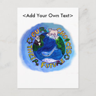 Onze keuzes - Recyclen, hergebruikt, reduceert het Briefkaart