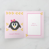 Onze kleindochter met Kerstmis schattige pinguïn r Feestdagen Kaart (Binnen)