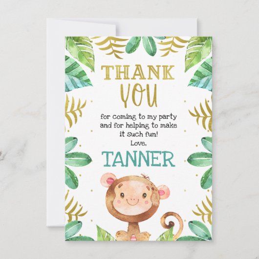 Onze kleine aap van afgelopen dag Dank je wel Kaart (Voorkant)