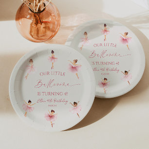 Onze Kleine Ballerina Roze Ballet Verjaardagsfeest Papieren Bordje