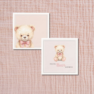 Onze Kleine Beer op Weg Roze Strik Baby Shower Servet