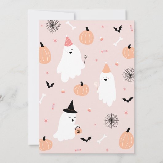 Onze kleine boo - 1e verjaardag Halloween uitnodig Save The Date (Achterkant)