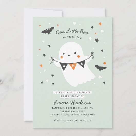 Onze kleine Boo Cute Kinder Halloween eerste verja Kaart (Voorkant)