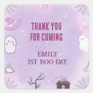 Onze kleine Boo Halloween 1e verjaardag Vierkante Sticker