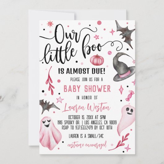 Onze kleine Boo Halloween Baby shower Kaart (Voorkant)