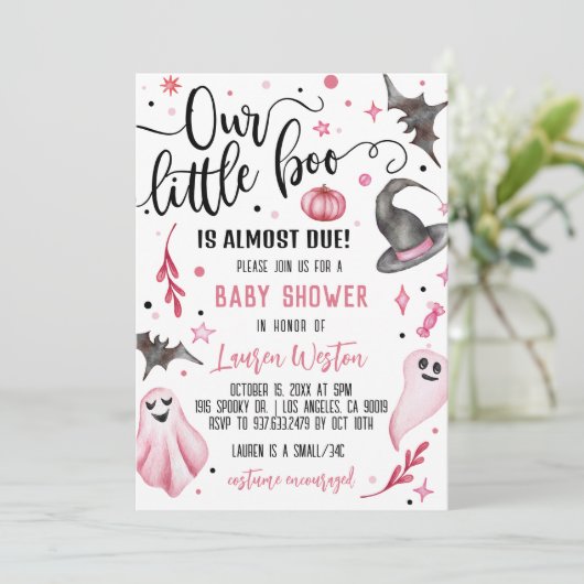 Onze kleine Boo Halloween Baby shower Kaart (Staand voorkant)