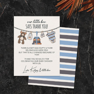 Onze Kleine Boo Jongen Halloween Baby Shower Bedankkaart
