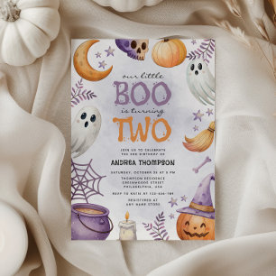 Onze kleine Boo wordt twee jaar op Halloween Kaart