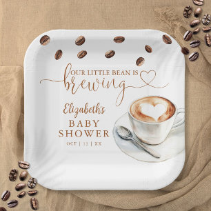 Onze Kleine Boon Brouwt Koffie Baby Shower Papieren Bordje