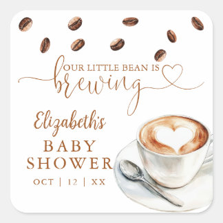 Onze Kleine Boon Brouwt Koffie Baby Shower Vierkante Sticker
