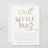 Onze kleine Bug Gold Dragonfly-Baby aankondiging (Voorkant)