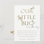 Onze kleine Bug Gold Dragonfly-Baby aankondiging (Voorkant / Achterkant)