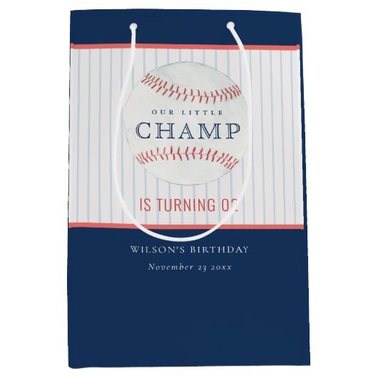 Onze kleine Champ Baseball elke zondag.. Medium Cadeauzakje (Voorkant)