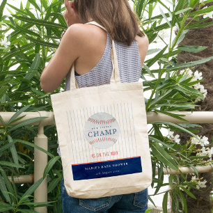 Onze kleine Champ Baseball elke zondag.. Tote Bag