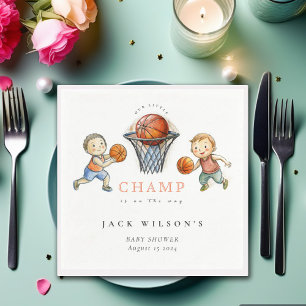 Onze kleine Champ Basketbal Basket Boy Baby shower Servet