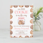Onze Kleine Cookie Roze Baby Shower Kaart (Staand voorkant)