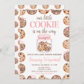 Onze Kleine Cookie Roze Baby Shower Kaart (Voorkant / Achterkant)