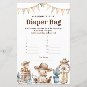 Onze kleine cowboy Baby shower Wat zit er in luier