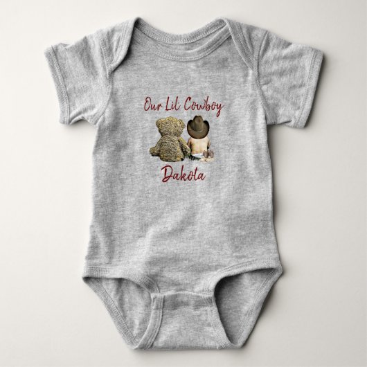Onze Kleine Cowboy Persoonlijke Baby Jongen Romper (Voorkant)