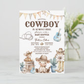 Onze kleine Cowboy Wild West Baby shower Kaart (Staand voorkant)