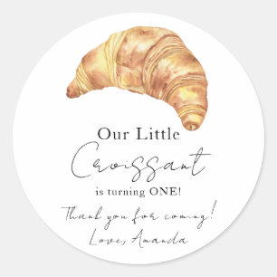 Onze Kleine Croissant 1e Verjaardag Bedankt Ronde Sticker