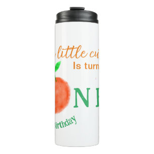 Onze kleine cutie sinaasappel een verjaardag citru thermosbeker