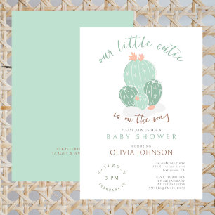 Onze kleine Cutie Succulent Waterverf Baby shower Kaart