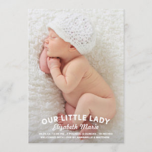 Onze kleine dame Birth kondiging Aankondiging