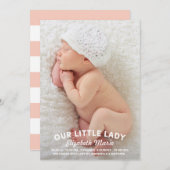 Onze kleine dame Birth kondiging Aankondiging (Voorkant / Achterkant)