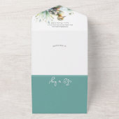 Onze kleine eendje Waterverf Baby shower All In One Uitnodiging (Buitenkant)