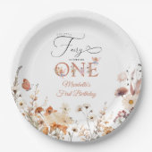 Onze kleine fee bloementuin eerste verjaardag papieren bordje (Voorkant)